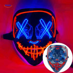 phantomglow masker led blauw rood lichtend griezel feestmasker www.middo.nl