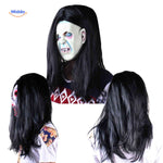 phantomix masker 3 zijden gezichtsweergave van vampiermasker met zwarte haren www.middo.nl