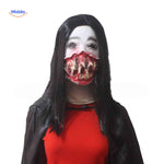 phantomix masker halloweenmasker met opengescheurde bloedmond en scherpe tanden www.middo.nl