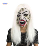 phantomix masker horror vampiermasker met wit haar en monsterlijke tanden www.middo.nl