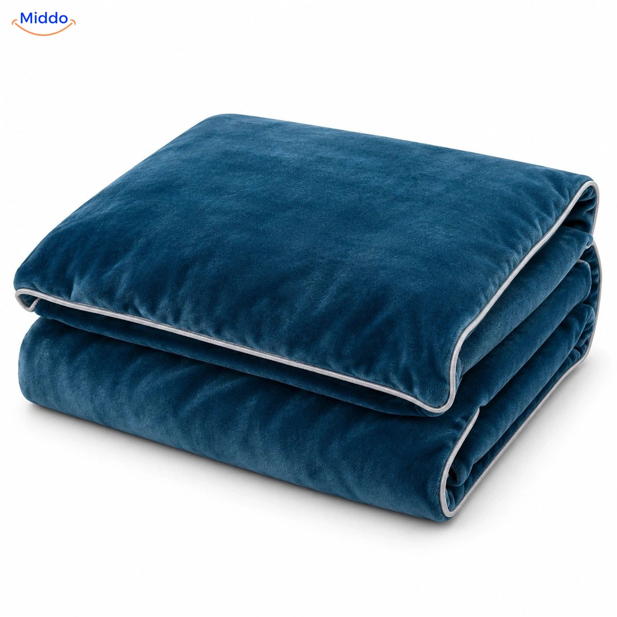 Fluwelen pluche dekbedovertrek - Denimblauw