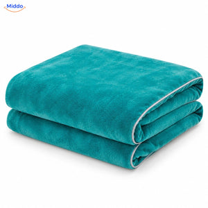 Fluwelen pluche dekbedovertrek - Turquoise