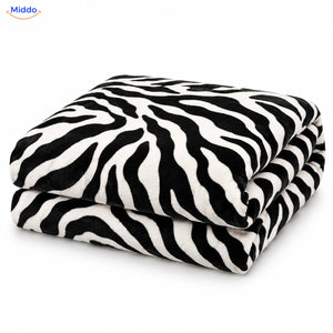 Fluwelen pluche dekbedovertrek - Zebraprint
