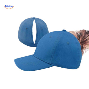 ponylite pet blauwe hoogstaart cap voor vrouwen zomerstijl sport www.middo.nl