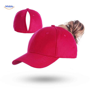 ponylite pet felroze damespet met haaropening voor staartenstijl www.middo.nl