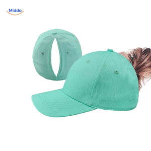 ponylite pet mintgroene damespet met haaropening licht en sportief www.middo.nl