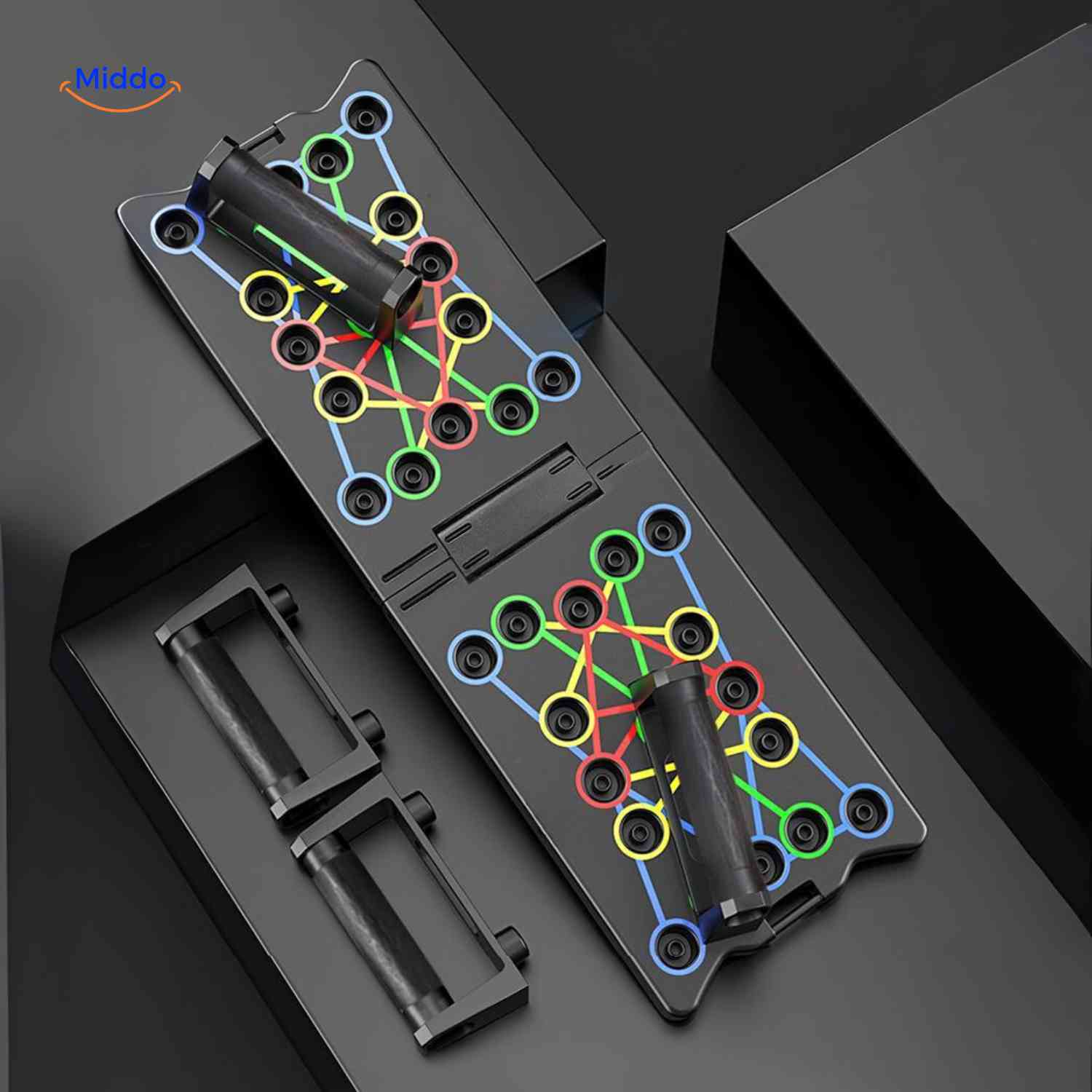 powerfit push up board multifunctioneel trainingsbord zwart www.middo.nl
