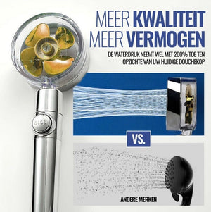 Vergelijking van waterdruk tussen douchekoppen