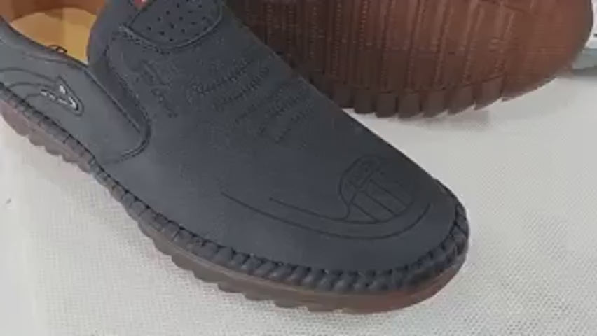 Solura Loafers zwart heren slip on leer casual comfort schoenen www.middo.nl