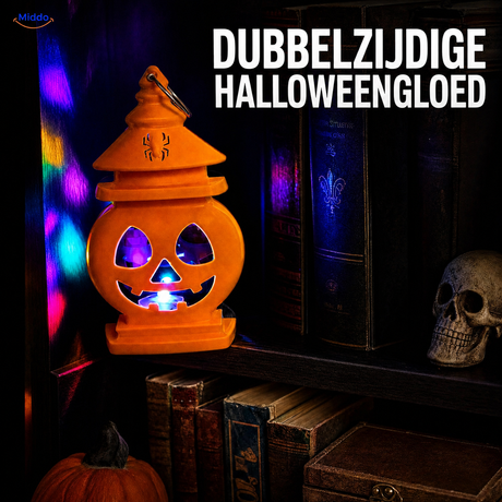 PumpkinGlow™ dubbelzijdige kasteelpompoenlantaarn met meerkleurige gloed
