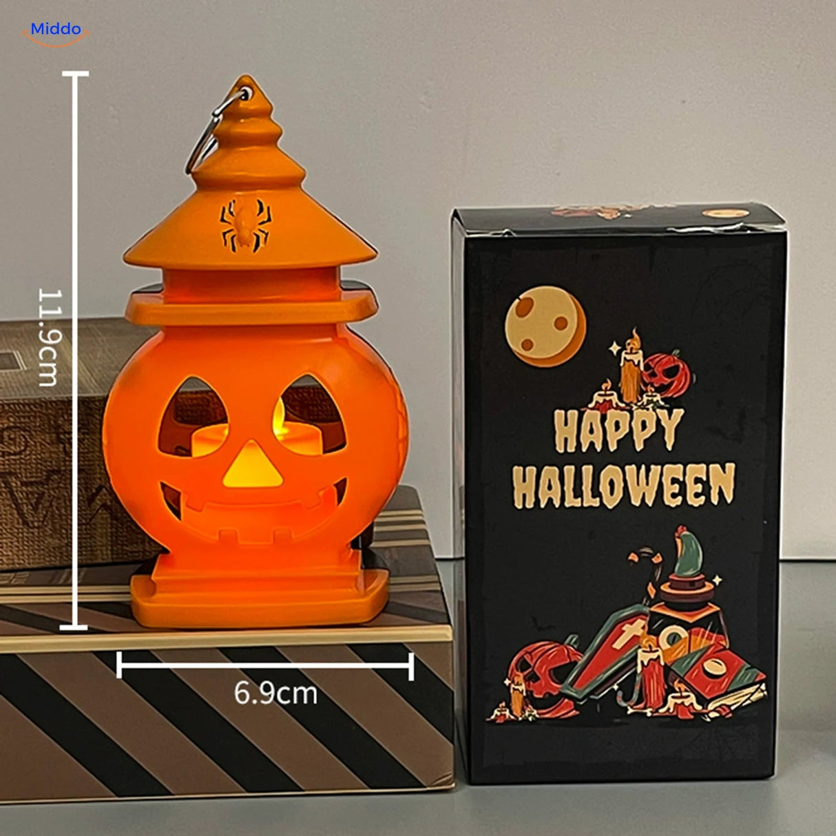 PumpkinGlow™ kasteellantaarn met warme gloed