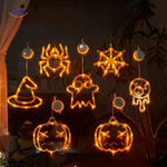 pumpkoglow lamp halloween lichtsnoer 8 stuks spin web spookje oog pompoen heksenhoed www.middo.nl