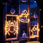 pumpkoglow lamp halloween lichtsnoer raamdecoratie spin heksenhoed spookje www.middo.nl