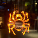 pumpkoglow lamp halloween lichtsnoer spin oranje led raamdecoratie www.middo.nl