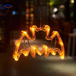 pumpkoglow lamp halloween lichtsnoer vleermuis oranje led raamdecoratie www.middo.nl