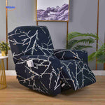 reclinex bankhoes donkerblauw met witte takkenmodern botanische look www.middo.nl