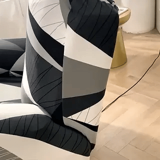 reclinex bankhoes stretchhoes in zwart wit grijs geometrisch patroon www.middo.nl