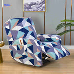 reclinex bankhoes vierkant patroon in blauw en paars geometrisch design www.middo.nl