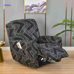 reclinex bankhoes zwart met gouden chevron strepen luxe stretchhoes www.middo.nl