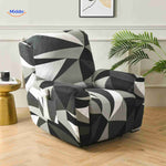 reclinex bankhoes zwart wit grijs geometrisch patroon voor relaxstoel www.middo.nl