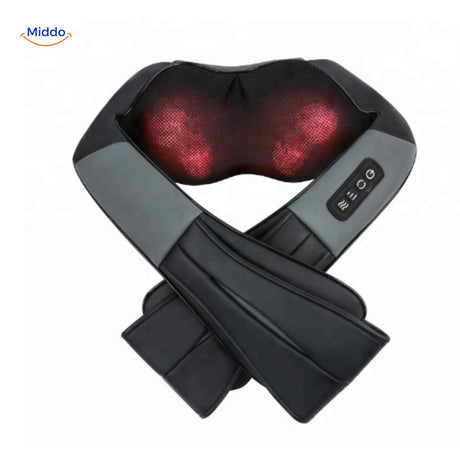 relaxpro massageapparaat met rode verlichting en kruisbandjes