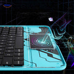 rotapad toetsenbordhoes hightech touchpad met blauw circuitdesign www.middo.nl