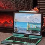 rotapad toetsenbordhoes verlicht blauw ipad case met retro trein thema www.middo.nl