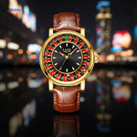 roulettix horloge goud leren band www.middo.nl