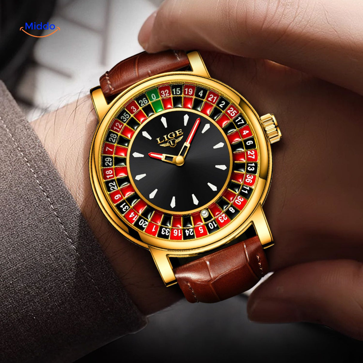 roulettix horloge goud polshorloge www.middo.nl