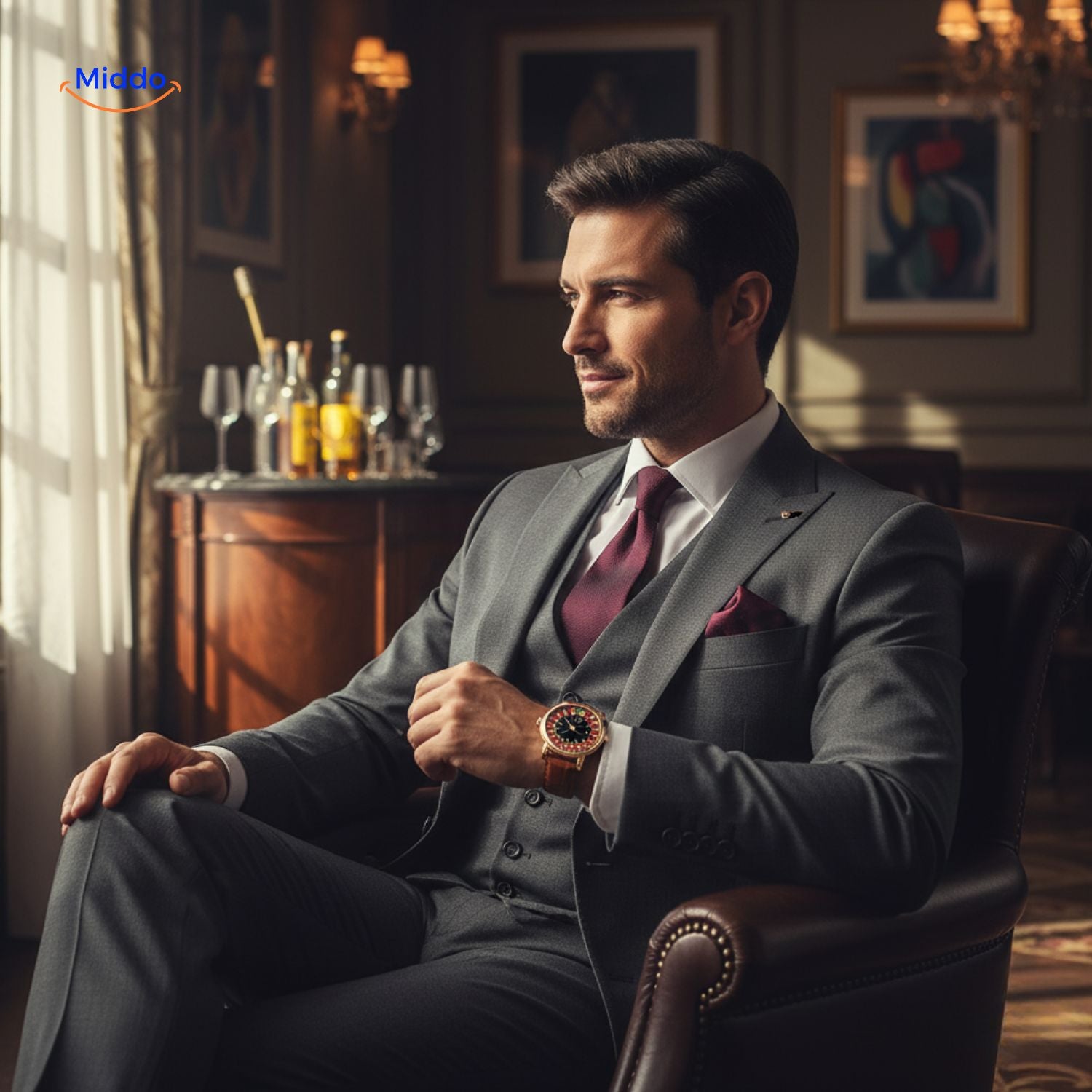 roulettix horloge rosegoud elegant herenhorloge www.middo.nl