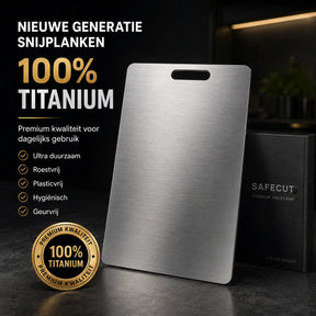 Premium SafeCut™ 100% titanium snijplank van Middo met roestvrij en geurvrij snijoppervlak