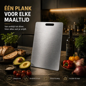 SafeCut™ titanium snijplank van Middo voor dagelijks gebruik met groente, fruit, brood, kruiden, vlees en vis