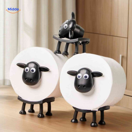 sheeproll houder schattige schapen wcrolhouder voor badkamerdecoratie www.middo.nl