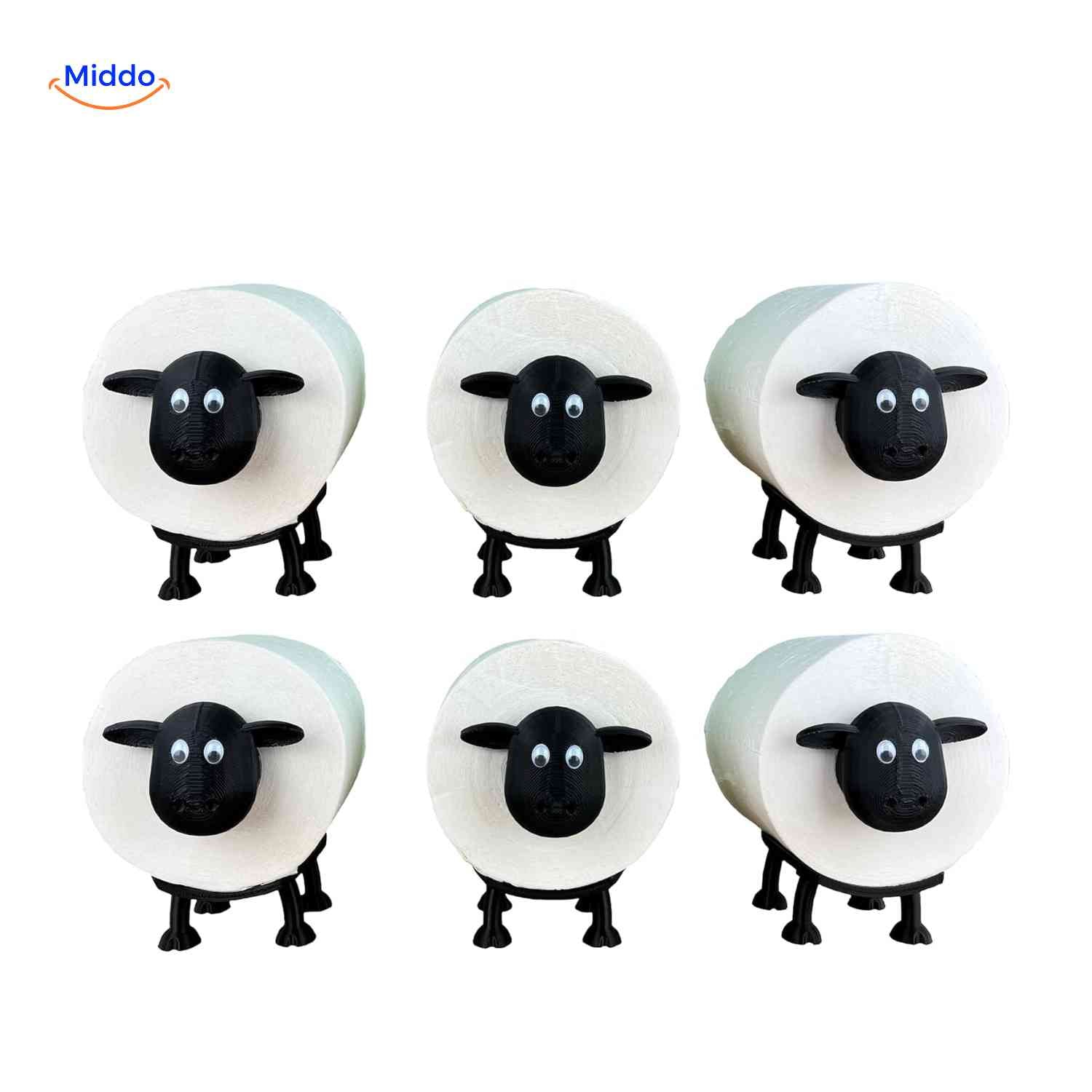 sheeproll houder set van 6 schapen wcrolhouders leuk en praktisch www.middo.nl