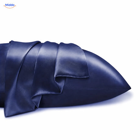 Silkora satijnen kussensloop – Marineblauw – fabrieksfoto zonder reclametekst