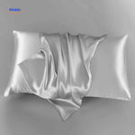 silkora kussensloop grijsblauw satijn kussensloopwww.middo.nl