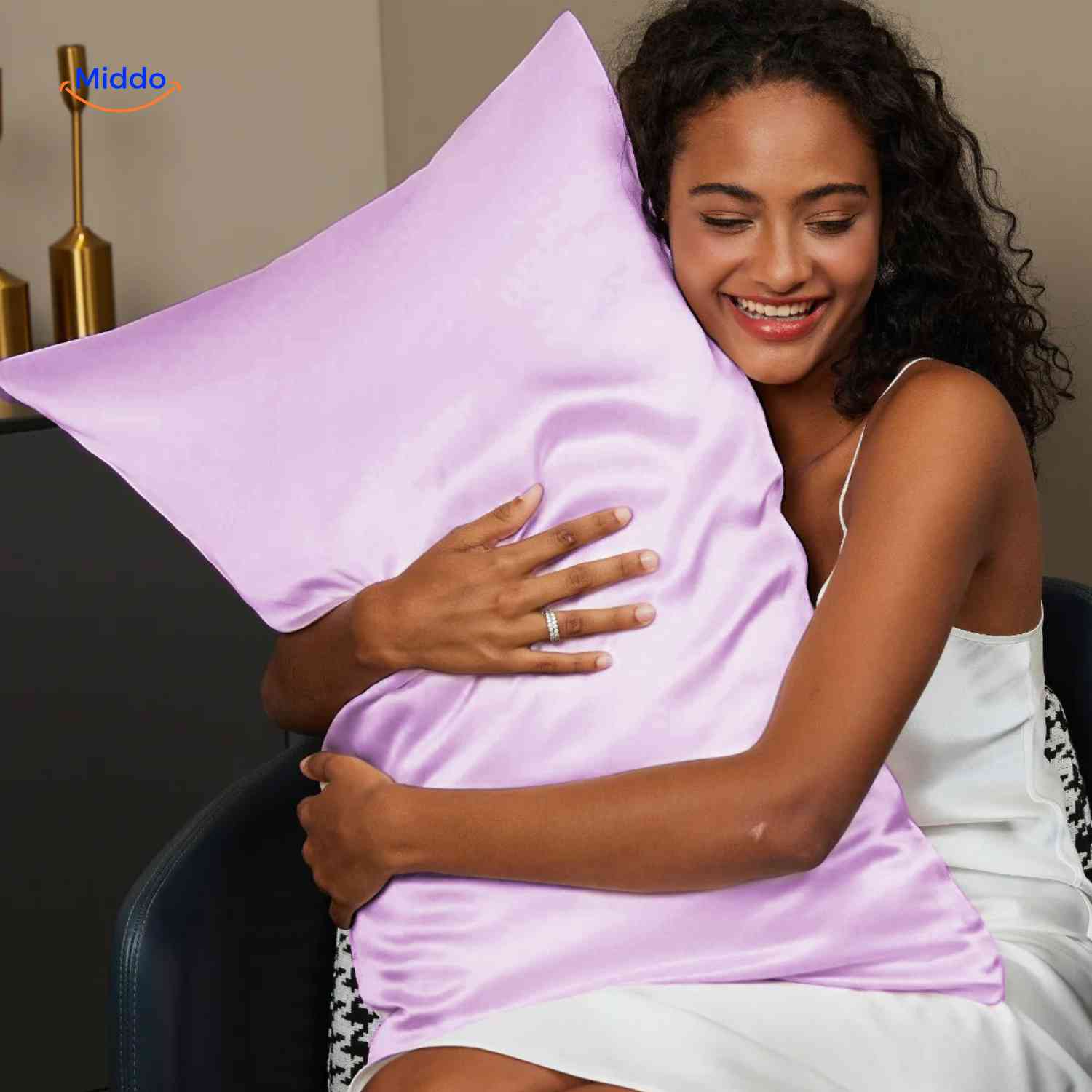 silkora kussensloop lila satijn pillowcasewww.middo.nl