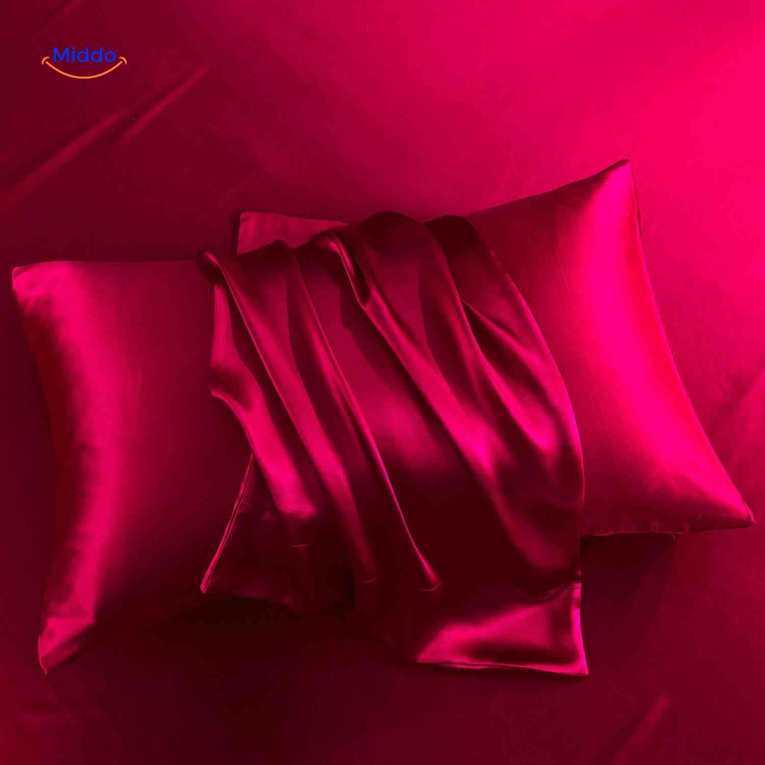 silkora kussensloop rood satijn kussensloopwww.middo.nl