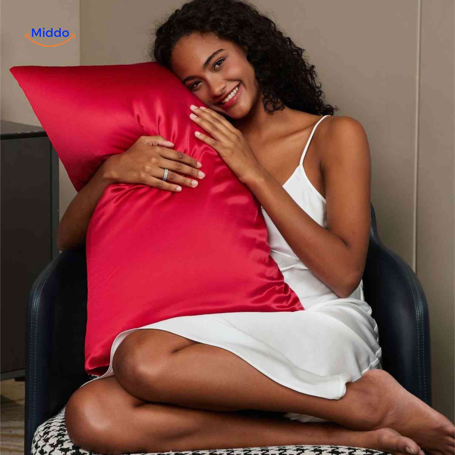 silkora kussensloop rood satijn pillowcasewww.middo.nl