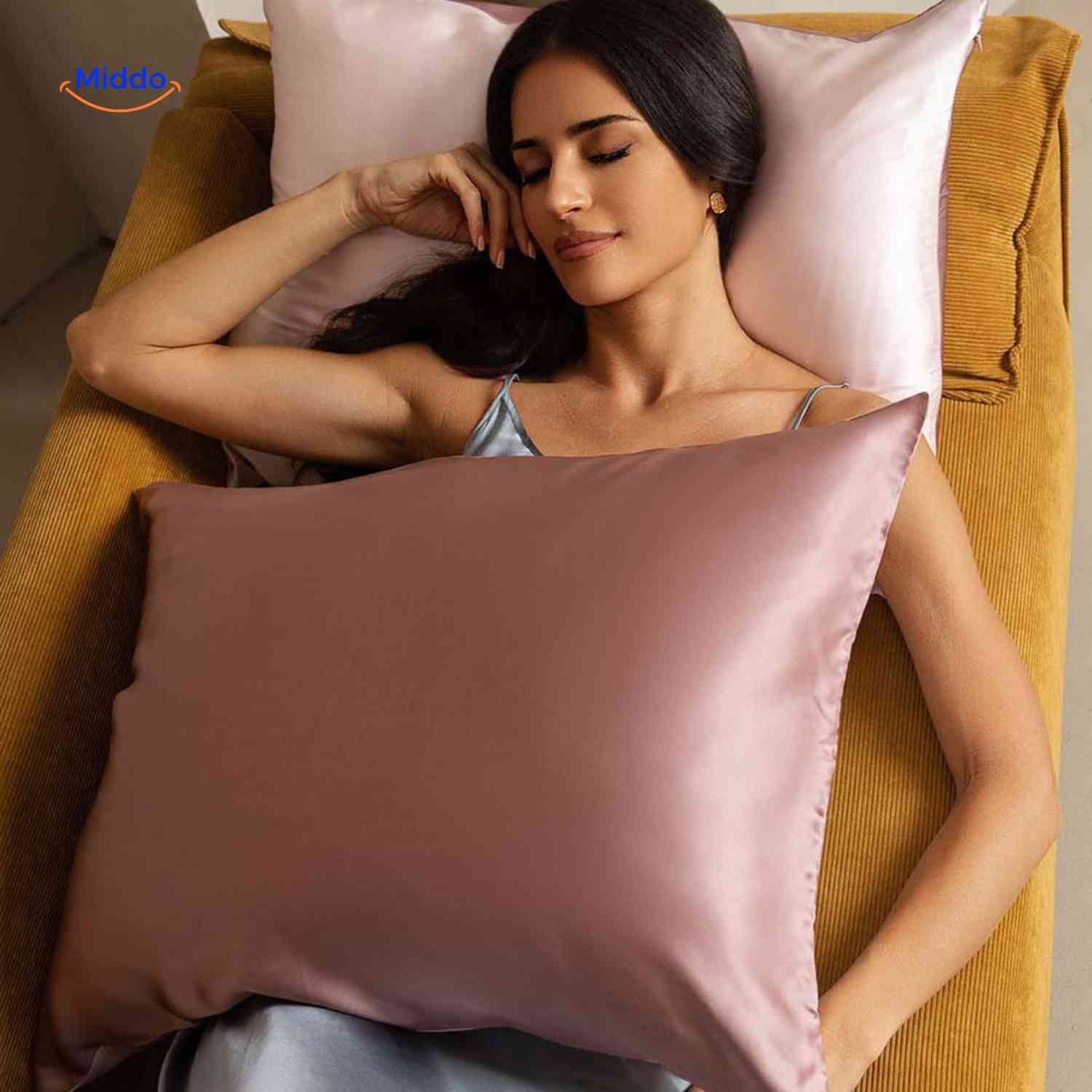 silkora kussensloop roze satijn pillowcasewww.middo.nl