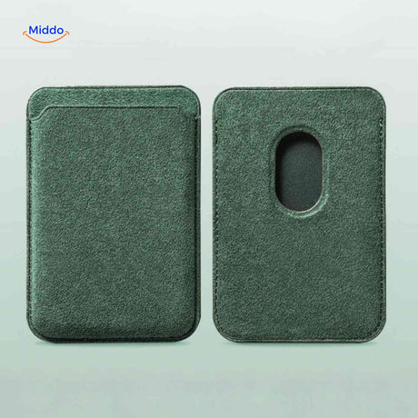 slanke magnetische portemonnee grijs kaarthouder voor telefoon achterplaat ontwerp www.middo.nl
