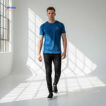 smileywave tshirt blauw stijlvolle outfit met jeans www.middo.nl