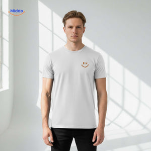 smileywave tshirt wit minimalistisch design met logo www.middo.nl