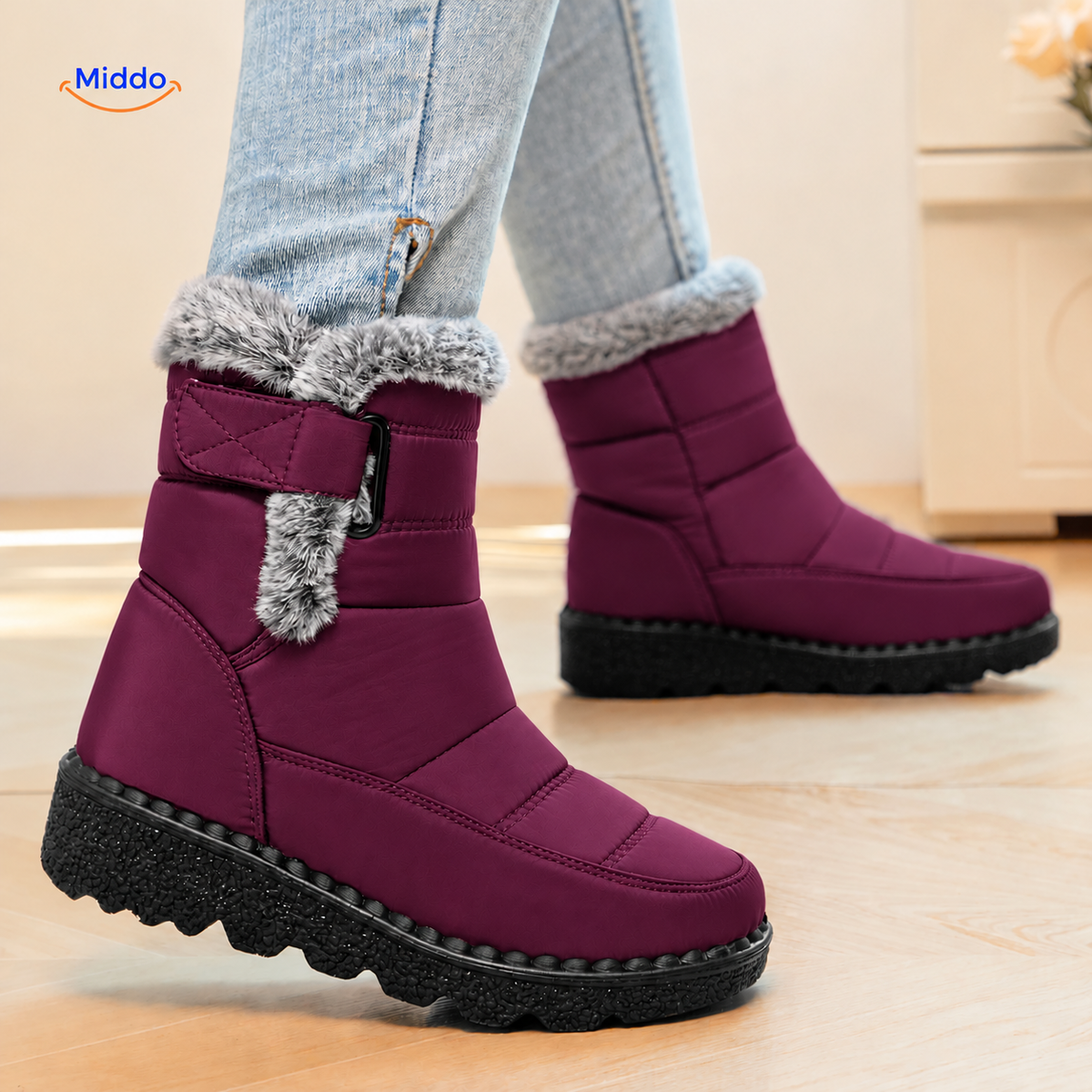 Snowboots – Paars/rood