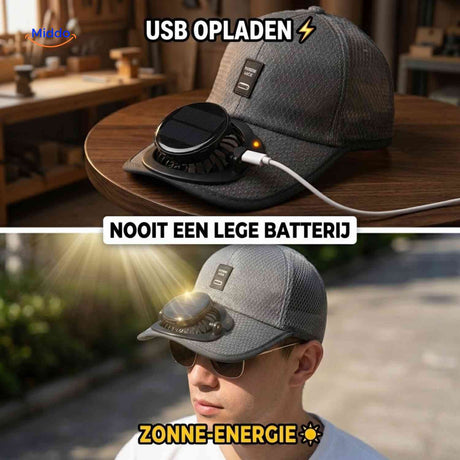 solarix pet usb oplaadbare zonneventilator pet www.middo.nl