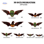 spooklight lamp 3d vleermuis decoratie 24 stuks halloween monsterstijl www.middo.nl