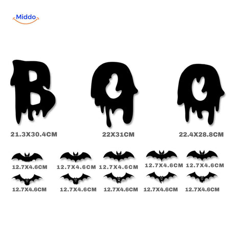 spooklight lamp halloween boo letters met vleermuis decoratie www.middo.nl