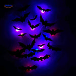 spooklight lamp halloween vleermuis led muurdecoratie blauw paars www.middo.nl