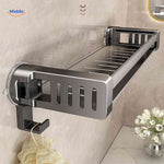 storiva rek dubbel creme badkamerrek met handdoek en flessen www.middo.nl