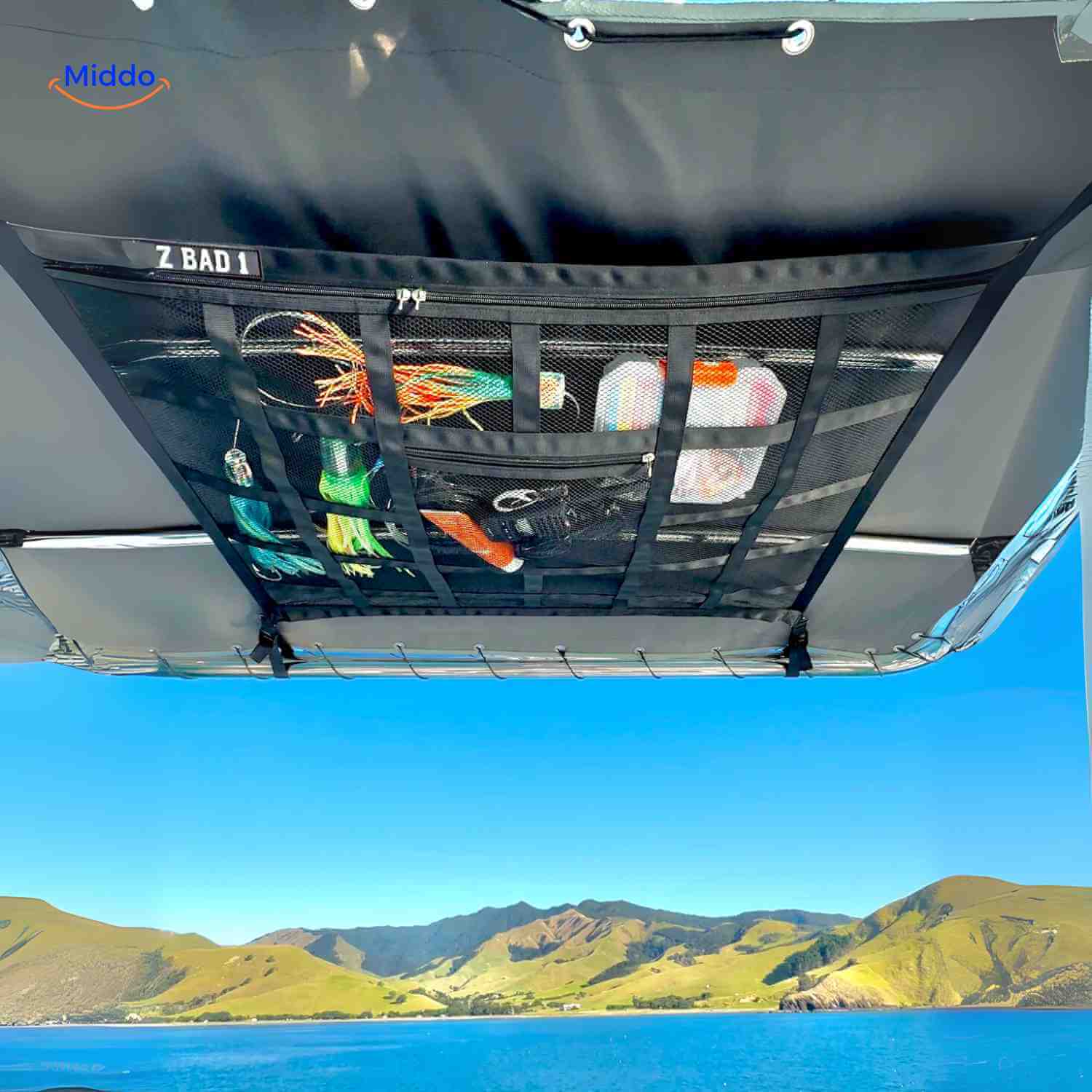 storixa netbag boot daknet met visgerei en opslagruimte www.middo.nl